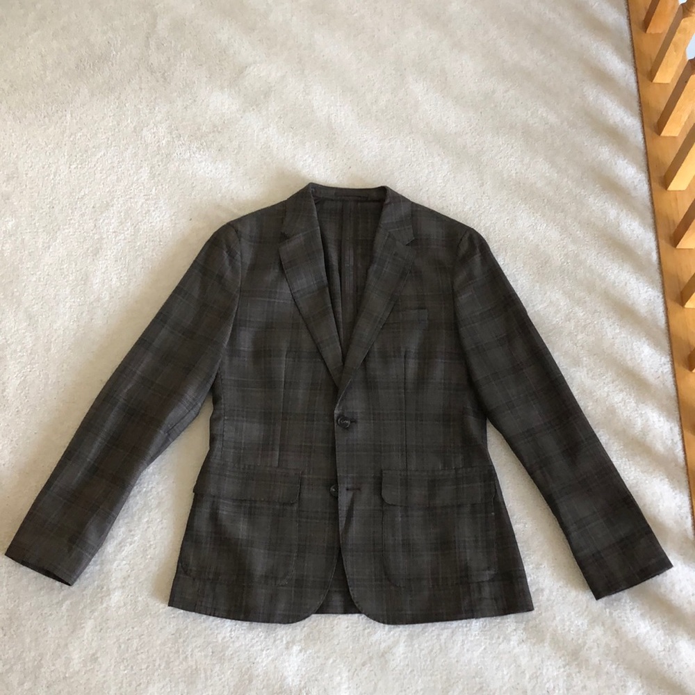Men's Gray Plaid Blazer